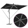 Parasol plażowy Czarny 294 x 200 x 270 cm Poliester i aluminium