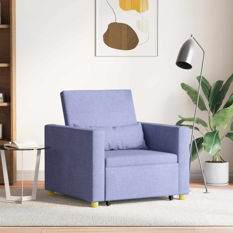 Rozkładana sofa jednoosobowa Niebieski Dżins 90 x 165 x 87 cm