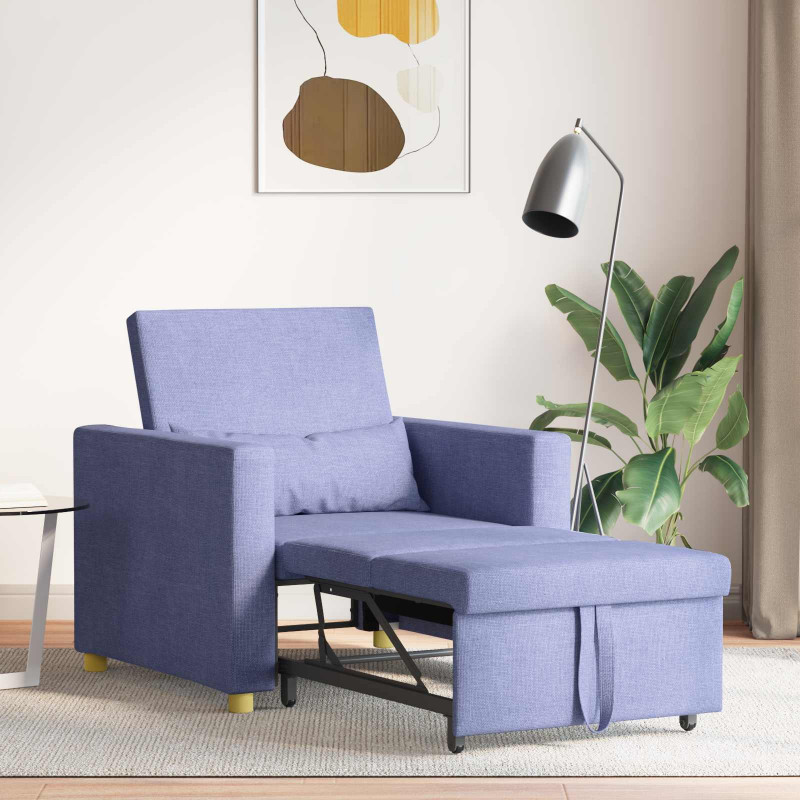 Rozkładana sofa jednoosobowa Niebieski Dżins 90 x 165 x 87 cm