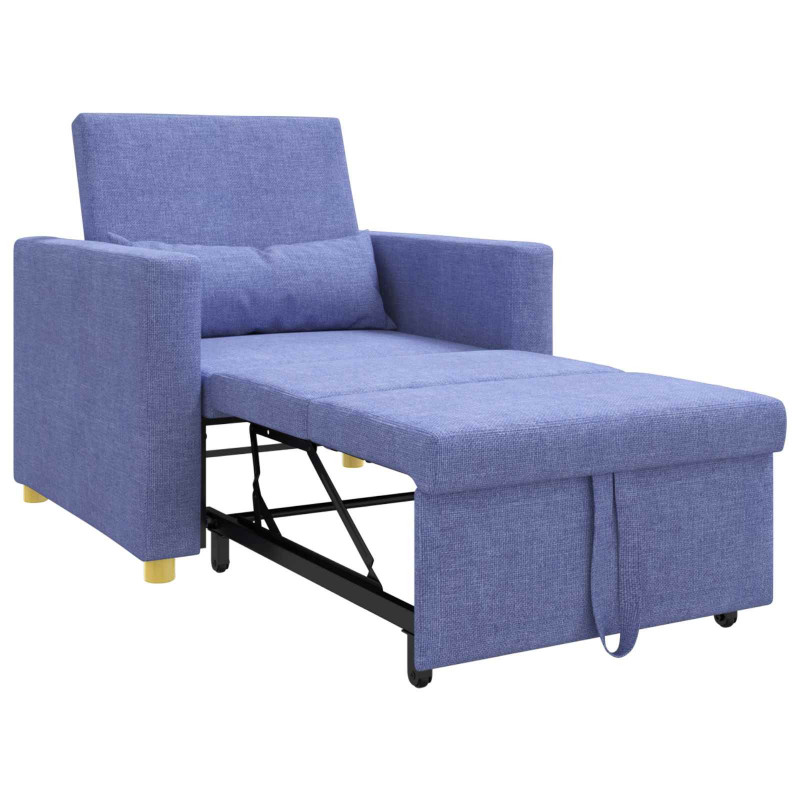 Rozkładana sofa jednoosobowa Niebieski Dżins 90 x 165 x 87 cm