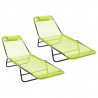 Składany leżak 2 pcs Zielony 182 x 55 x 85,5 cm Textilene