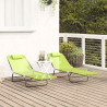 Składany leżak 2 pcs Zielony 182 x 55 x 85,5 cm Textilene