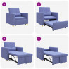 Rozkładana sofa jednoosobowa Niebieski Dżins 90 x 165 x 87 cm