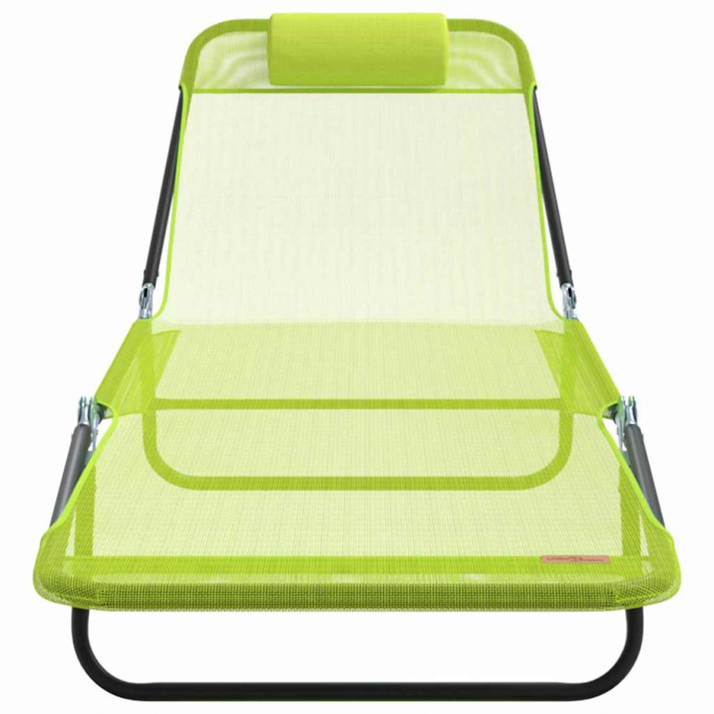 Składany leżak 2 pcs Zielony 182 x 55 x 85,5 cm Textilene