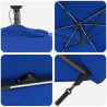 Parasol plażowy Ze LED Lights Niebieski azur 294 x 200 x 270 cm