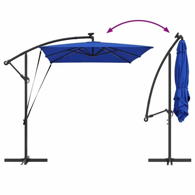 Parasol plażowy Ze LED Lights Niebieski azur 294 x 200 x 270 cm