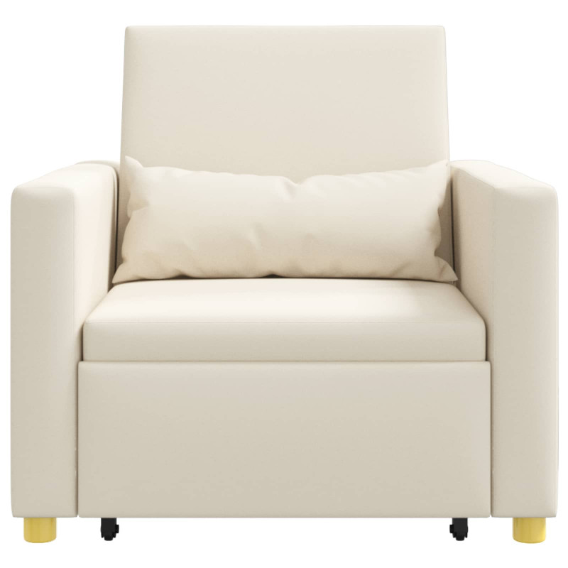 Rozkładana sofa jednoosobowa Kremowy biały 90 x 165 x 87 cm