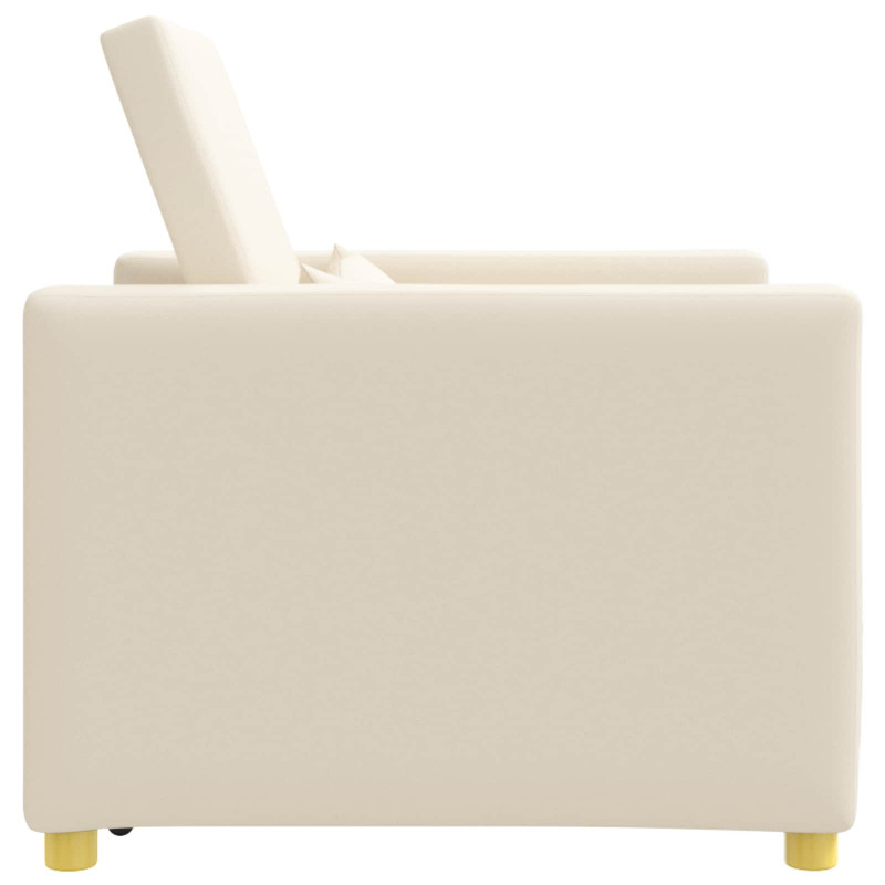 Rozkładana sofa jednoosobowa Kremowy biały 90 x 165 x 87 cm