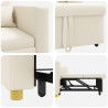 Rozkładana sofa jednoosobowa Kremowy biały 90 x 165 x 87 cm