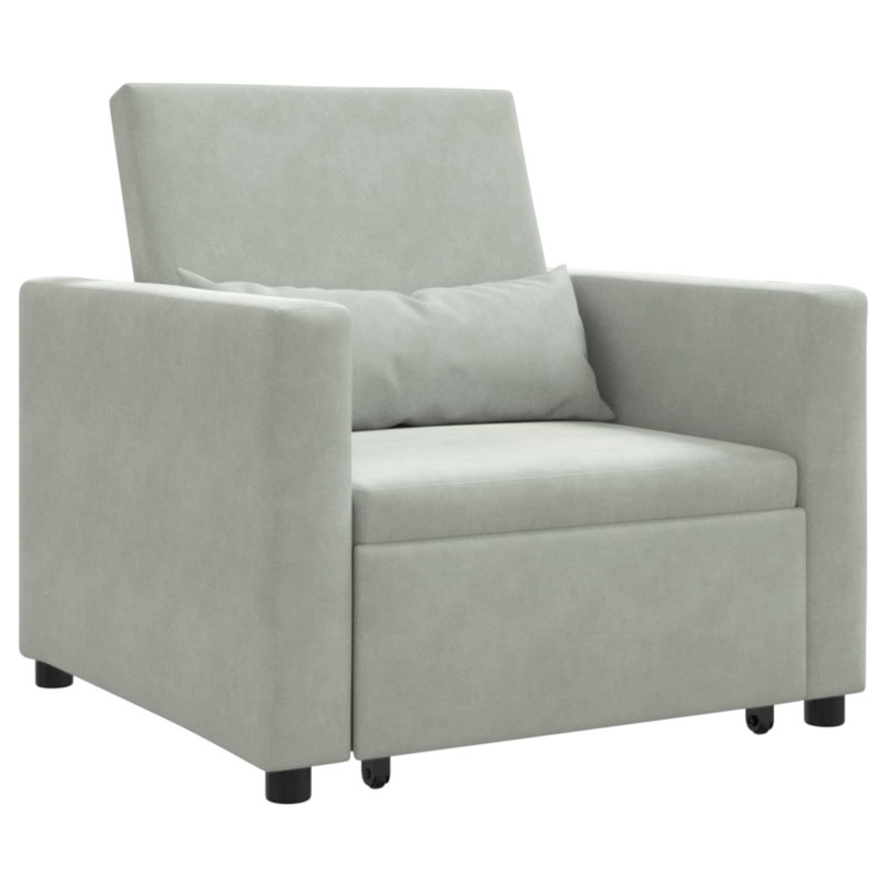 Rozkładana sofa jednoosobowa Jasnoszary 90 x 165 x 87 cm