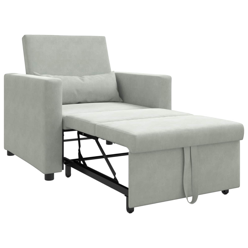 Rozkładana sofa jednoosobowa Jasnoszary 90 x 165 x 87 cm