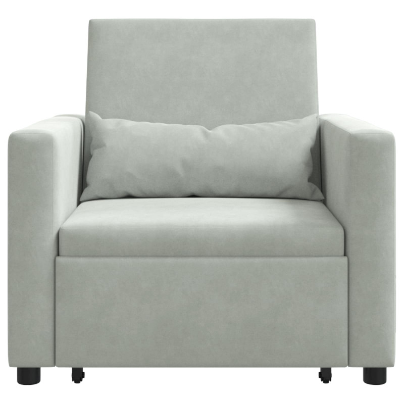 Rozkładana sofa jednoosobowa Jasnoszary 90 x 165 x 87 cm