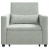 Rozkładana sofa jednoosobowa Jasnoszary 90 x 165 x 87 cm