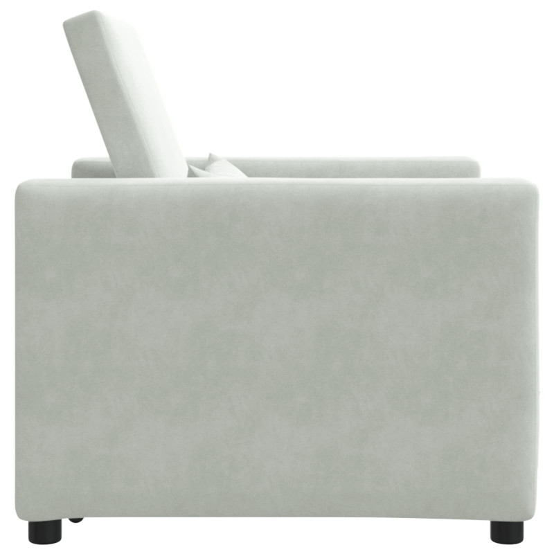Rozkładana sofa jednoosobowa Jasnoszary 90 x 165 x 87 cm