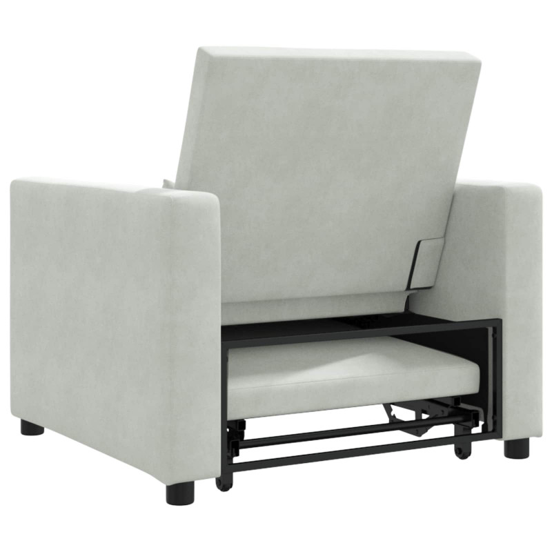 Rozkładana sofa jednoosobowa Jasnoszary 90 x 165 x 87 cm