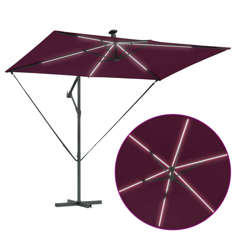 Parasol plażowy Bordeaux Czerwony 294 x 200 x 270 cm