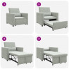 Rozkładana sofa jednoosobowa Jasnoszary 90 x 165 x 87 cm