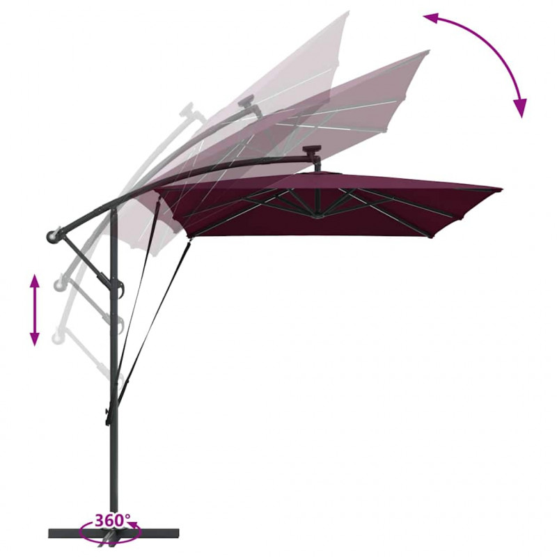 Parasol plażowy Bordeaux Czerwony 294 x 200 x 270 cm