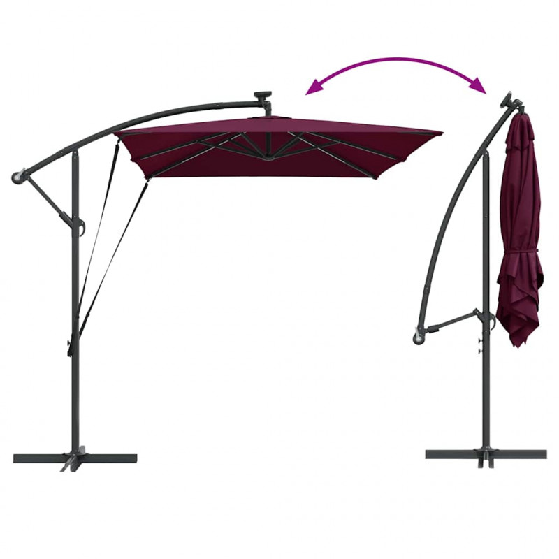 Parasol plażowy Bordeaux Czerwony 294 x 200 x 270 cm