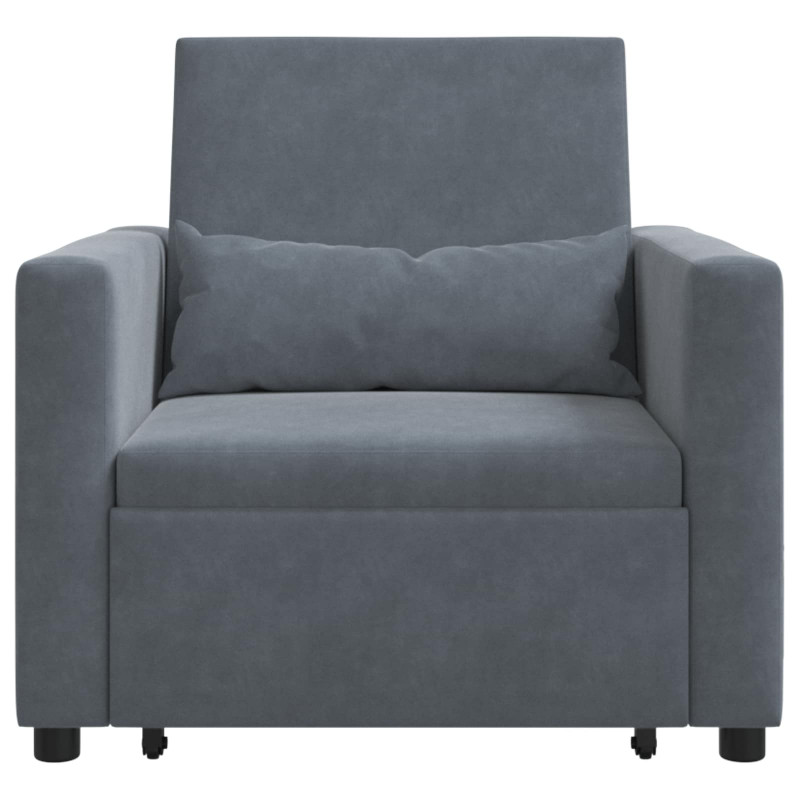 Rozkładana sofa jednoosobowa ciemno szary 90 x 165 x 87 cm