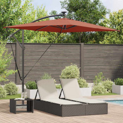Parasol plażowy Ze LED Lights terakota 294 x 200 x 270 cm