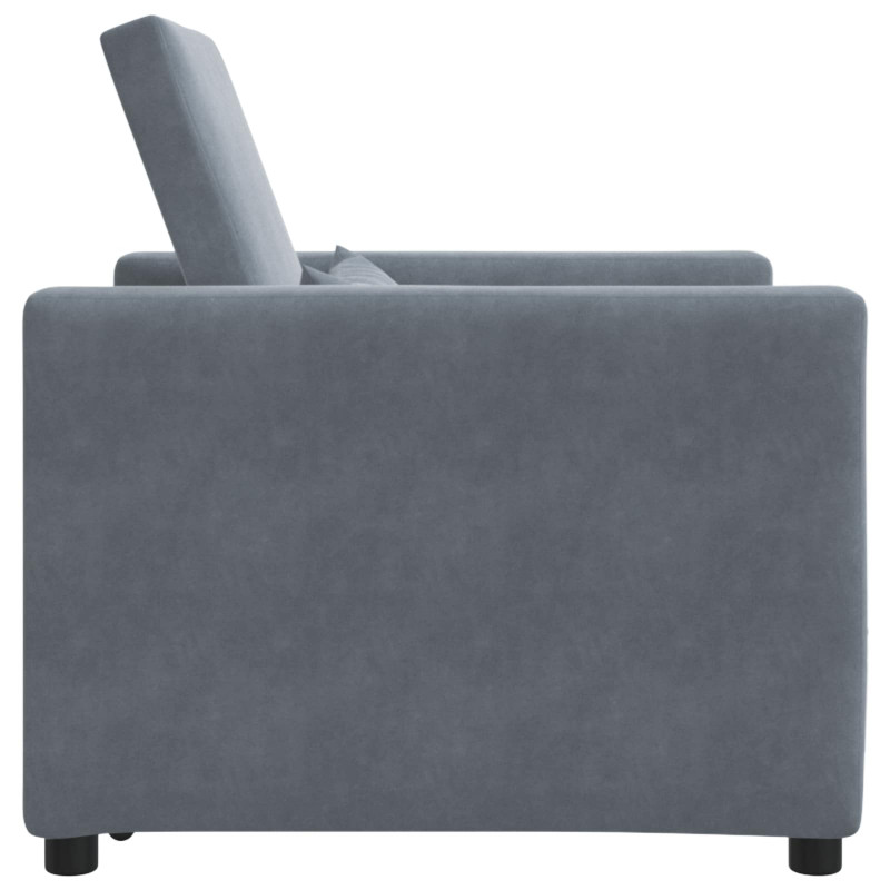 Rozkładana sofa jednoosobowa ciemno szary 90 x 165 x 87 cm