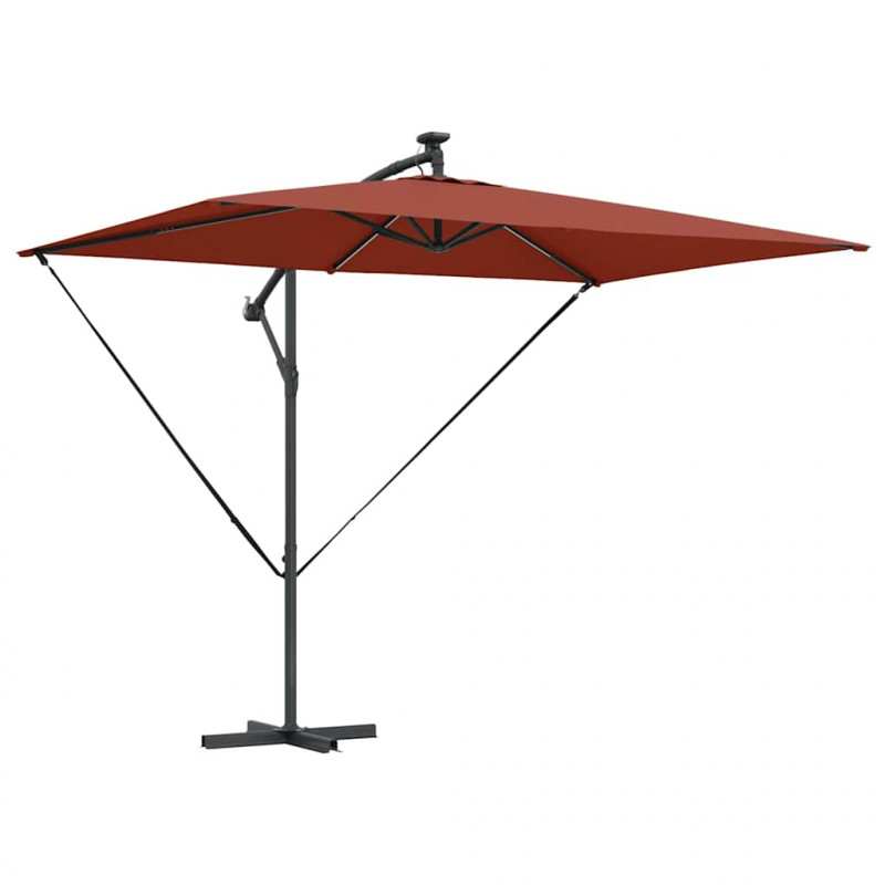 Parasol plażowy Ze LED Lights terakota 294 x 200 x 270 cm