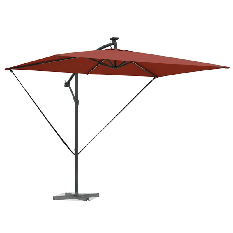 Parasol plażowy Ze LED Lights terakota 294 x 200 x 270 cm
