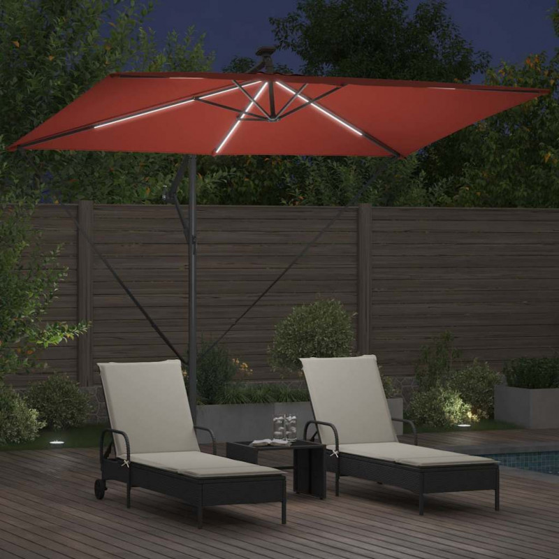 Parasol plażowy Ze LED Lights terakota 294 x 200 x 270 cm