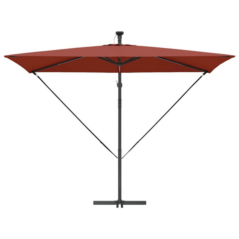 Parasol plażowy Ze LED Lights terakota 294 x 200 x 270 cm