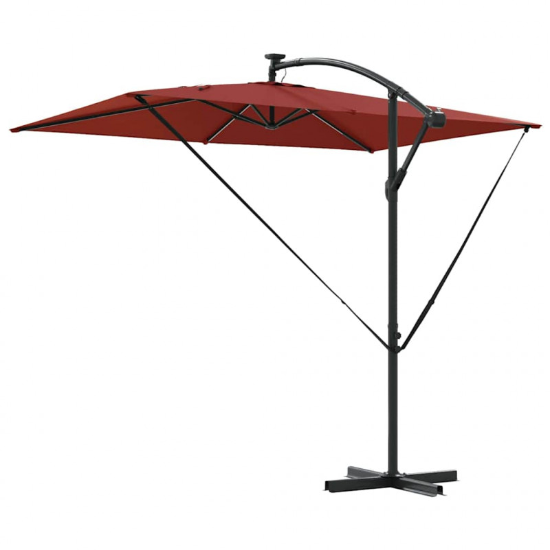 Parasol plażowy Ze LED Lights terakota 294 x 200 x 270 cm