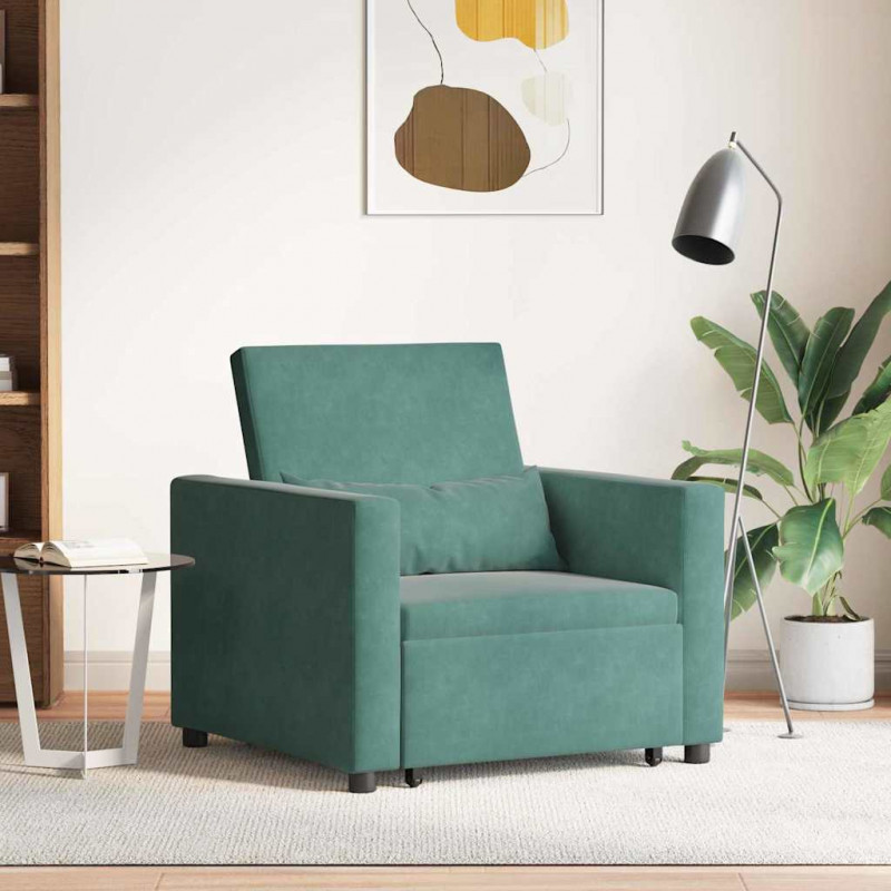 Rozkładana sofa jednoosobowa Ciemnozielony 90 x 165 x 87 cm