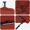 Parasol plażowy Ze LED Lights terakota 294 x 200 x 270 cm
