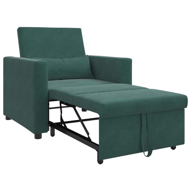Rozkładana sofa jednoosobowa Ciemnozielony 90 x 165 x 87 cm