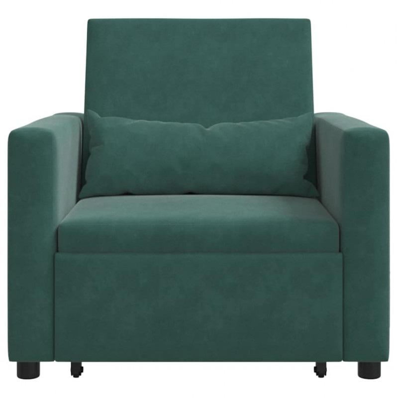 Rozkładana sofa jednoosobowa Ciemnozielony 90 x 165 x 87 cm