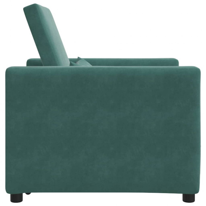 Rozkładana sofa jednoosobowa Ciemnozielony 90 x 165 x 87 cm