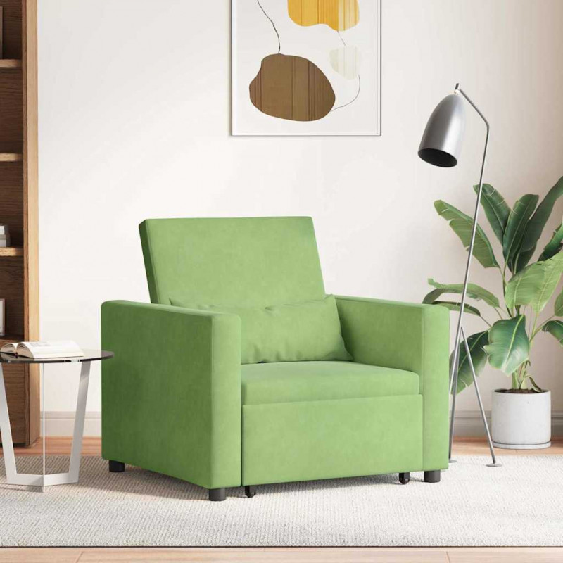 Rozkładana sofa jednoosobowa jasnozielony 90 x 165 x 87 cm
