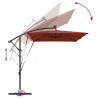 Parasol plażowy Ze LED Lights terakota 294 x 200 x 270 cm