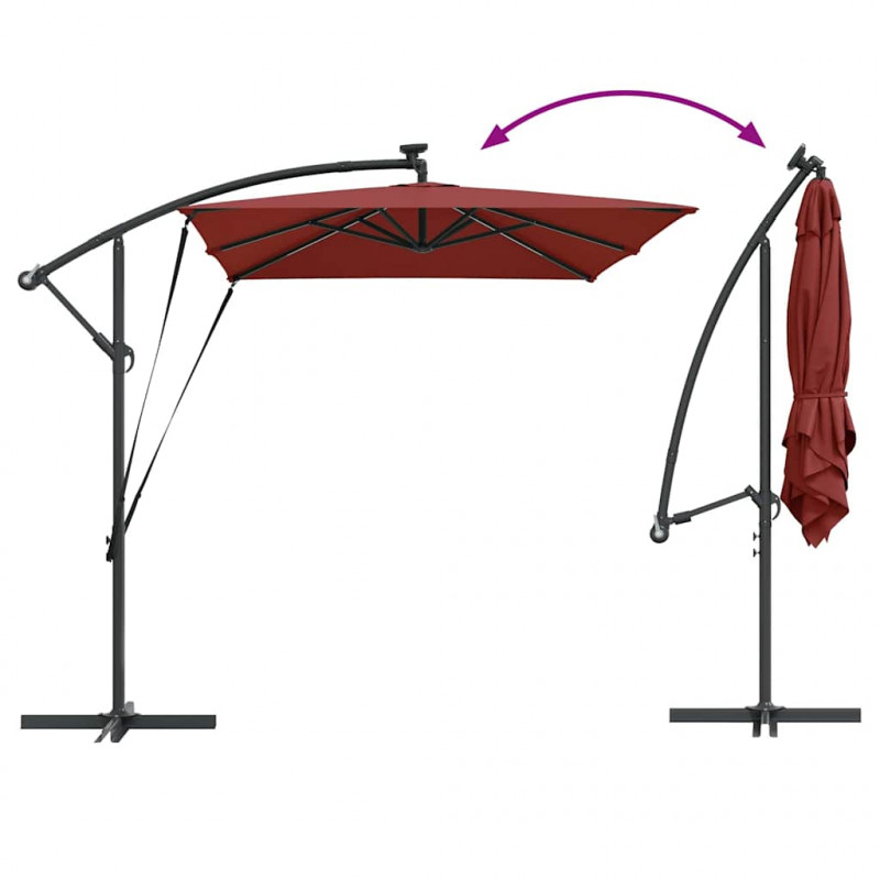 Parasol plażowy Ze LED Lights terakota 294 x 200 x 270 cm