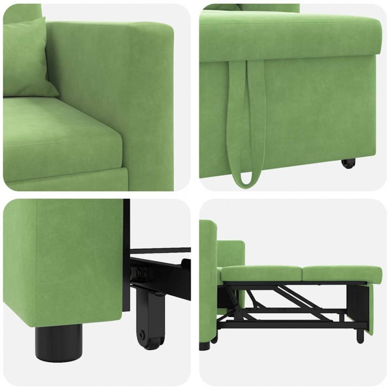Rozkładana sofa jednoosobowa jasnozielony 90 x 165 x 87 cm