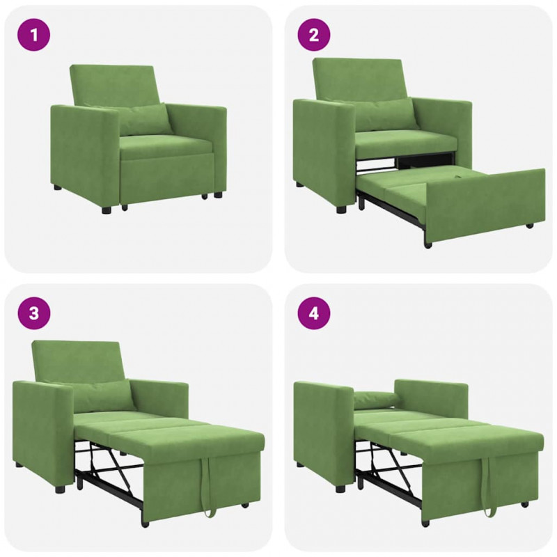 Rozkładana sofa jednoosobowa jasnozielony 90 x 165 x 87 cm