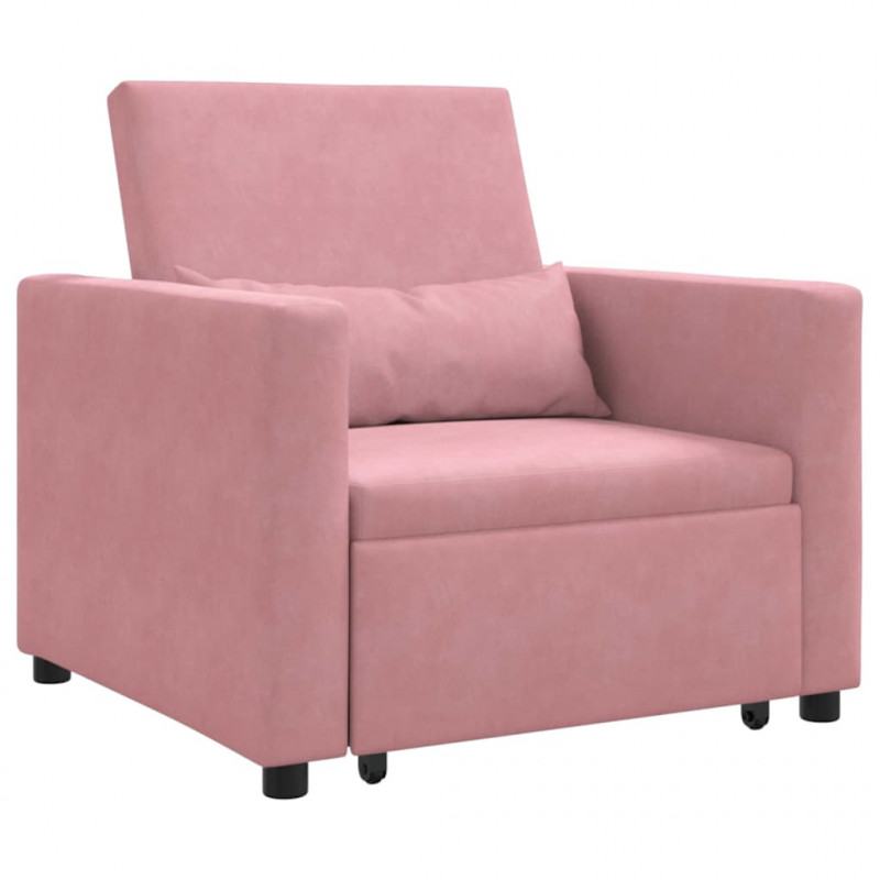 Rozkładana sofa jednoosobowa jasnoróżowy 90 x 165 x 87 cm