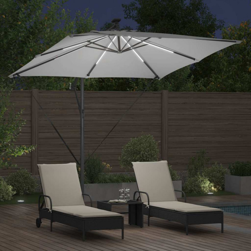 Parasol banana na wysięgniku piaskowy 249 x 249 x 250 cm