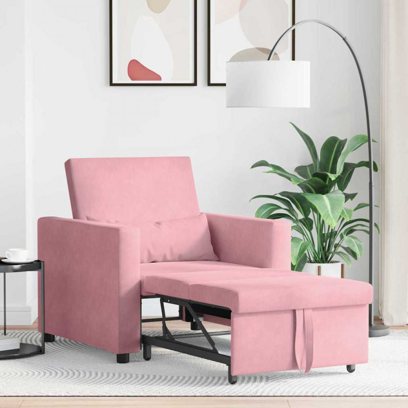 Rozkładana sofa jednoosobowa jasnoróżowy 90 x 165 x 87 cm