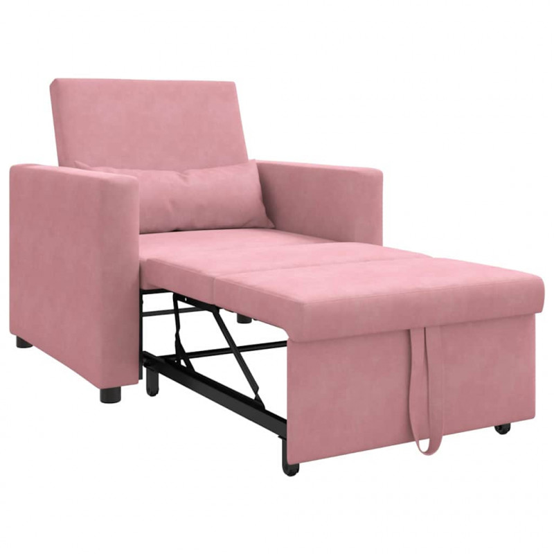 Rozkładana sofa jednoosobowa jasnoróżowy 90 x 165 x 87 cm