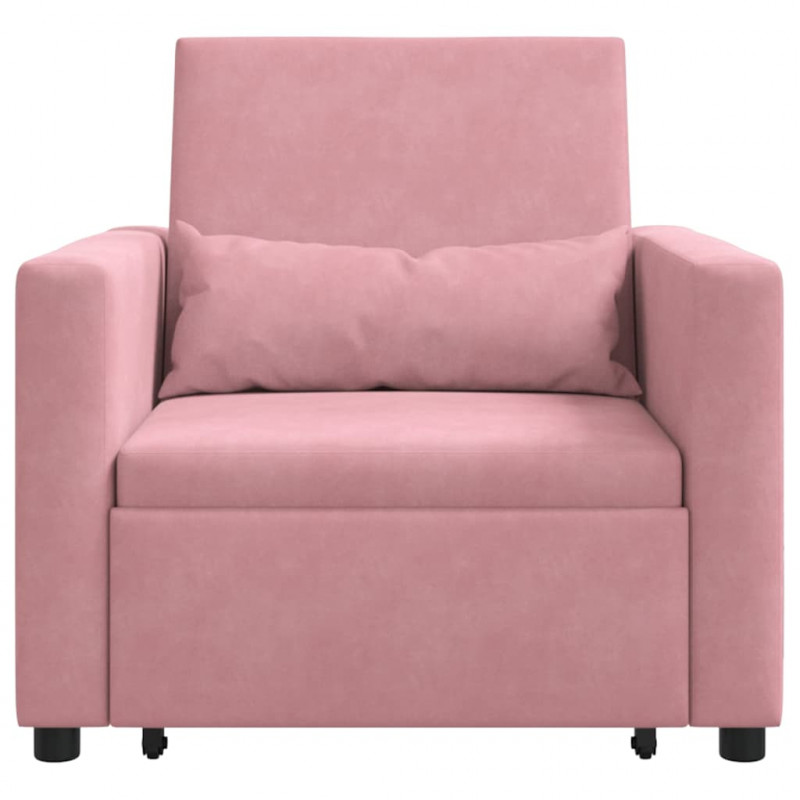 Rozkładana sofa jednoosobowa jasnoróżowy 90 x 165 x 87 cm