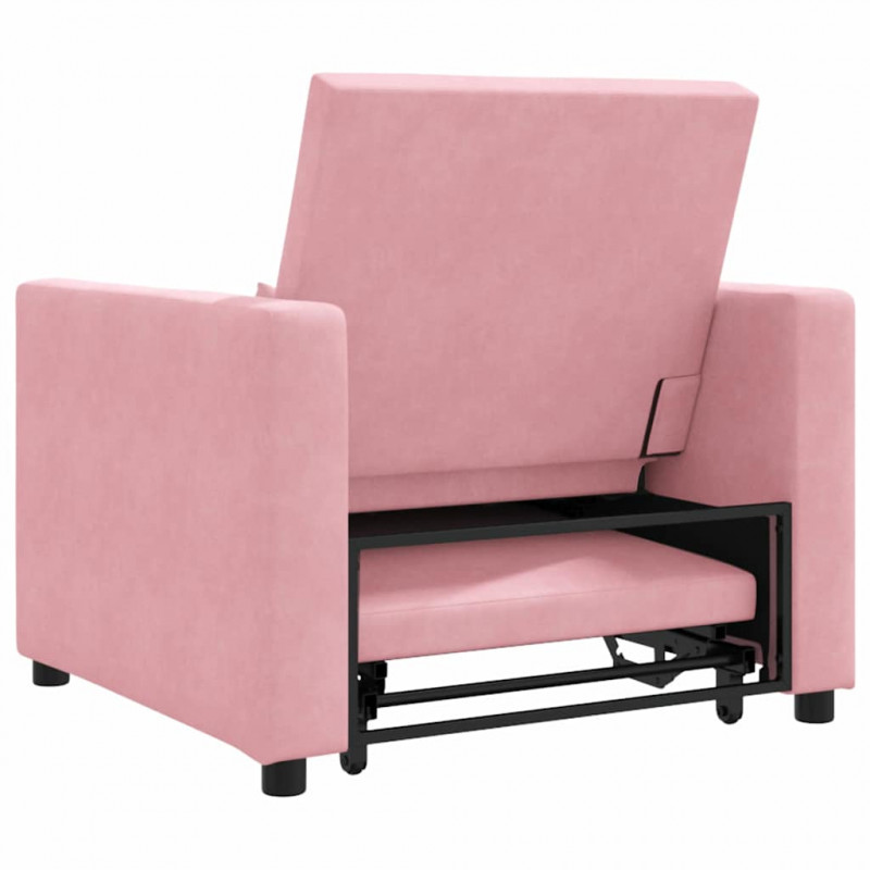 Rozkładana sofa jednoosobowa jasnoróżowy 90 x 165 x 87 cm