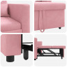 Rozkładana sofa jednoosobowa jasnoróżowy 90 x 165 x 87 cm