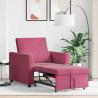 Rozkładana sofa jednoosobowa czerwone wino 90 x 165 x 87 cm