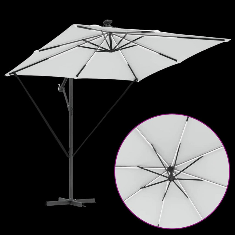 Parasol banana na wysięgniku piaskowy 249 x 249 x 250 cm